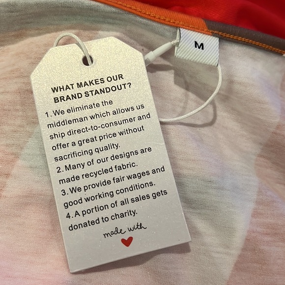 Red/Orange/Brown/Cream Dress size M - Picture 8 of 8